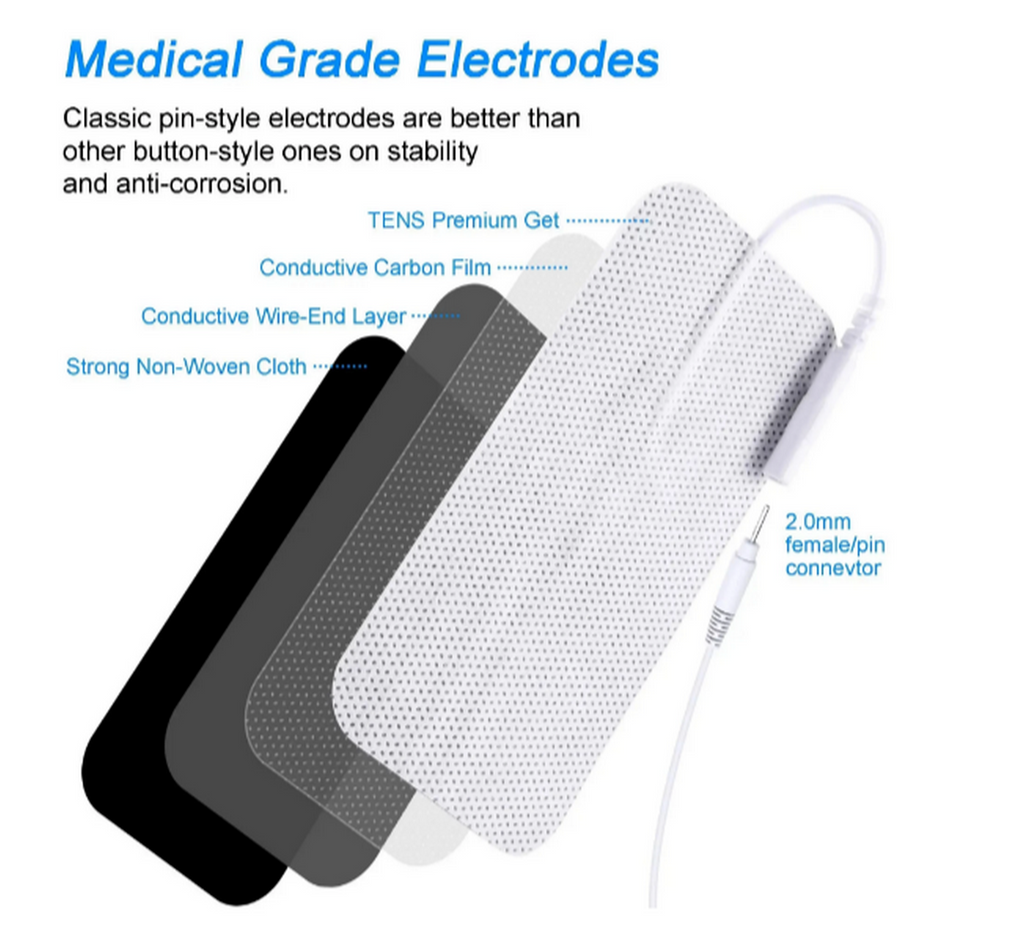 WIRED ELECTRODE PADS RECTANGULAR LG RECTANGULAR (8) FOR TENS,DIGITAL PULSE MASSAGER