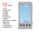 12 Mode Pulse Digital Handheld Rechargeable USB TENS Therapy Massager