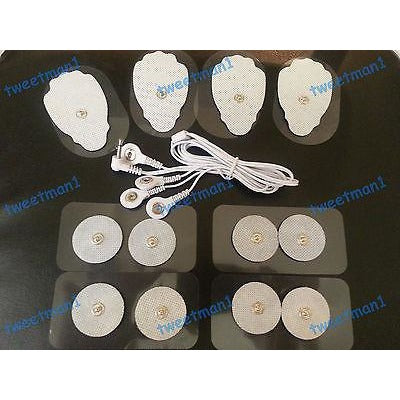 Electrode Lead Cable (3.5mm) + Massage Pads (8Lg+8Sm) Electrostimulation IFC