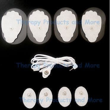 ELECTRODE LEAD CABLE(2.5mm)+PADS(4 LG, 4 SM OVAL)FOR PALM/ECHO DIGITAL MASSAGER