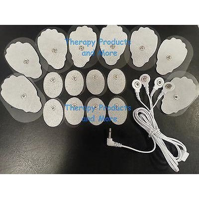 ELECTRODE LEAD CABLE (3.5mm)+ 8 LG, 8 SM OVAL PADS FOR ELECTRIC DIGITAL MASSAGER